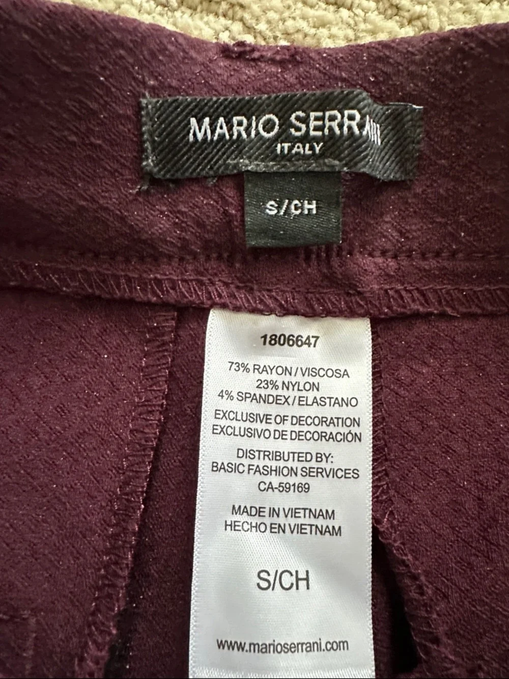 TODAY ONLY - REDUCED!  Mario Serrani Plum Skinny Pants NWOT - Picture 2 of 5